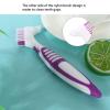 Denture Brush 2PCS Denture Toothbrushes, Cleaning Brush Double Sided Toothbrush with Multi Layered and Rubber Anti Slip Handle for Denture Cleaning Care Removes Plaque view 3