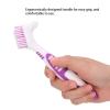 Denture Brush 2PCS Denture Toothbrushes, Cleaning Brush Double Sided Toothbrush with Multi Layered and Rubber Anti Slip Handle for Denture Cleaning Care Removes Plaque view 4