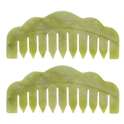 OSALADI Jade Hair Comb Scalp Massager 3.93 Inch Natural Jade Massage Tool Anti-Static Hair Care Comb for Relaxation and Scalp Stimulation