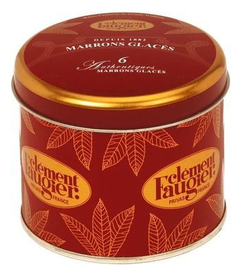 Clment Faugier - Candied Chestnuts/Marrons Glacs France - 6 pieces - 4.93oz / 140gr Metal box