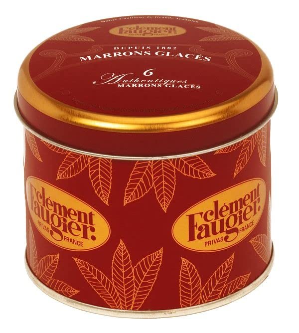 Clment Faugier - Candied Chestnuts/Marrons Glacs France - 6 pieces - 4.93oz / 140gr Metal box