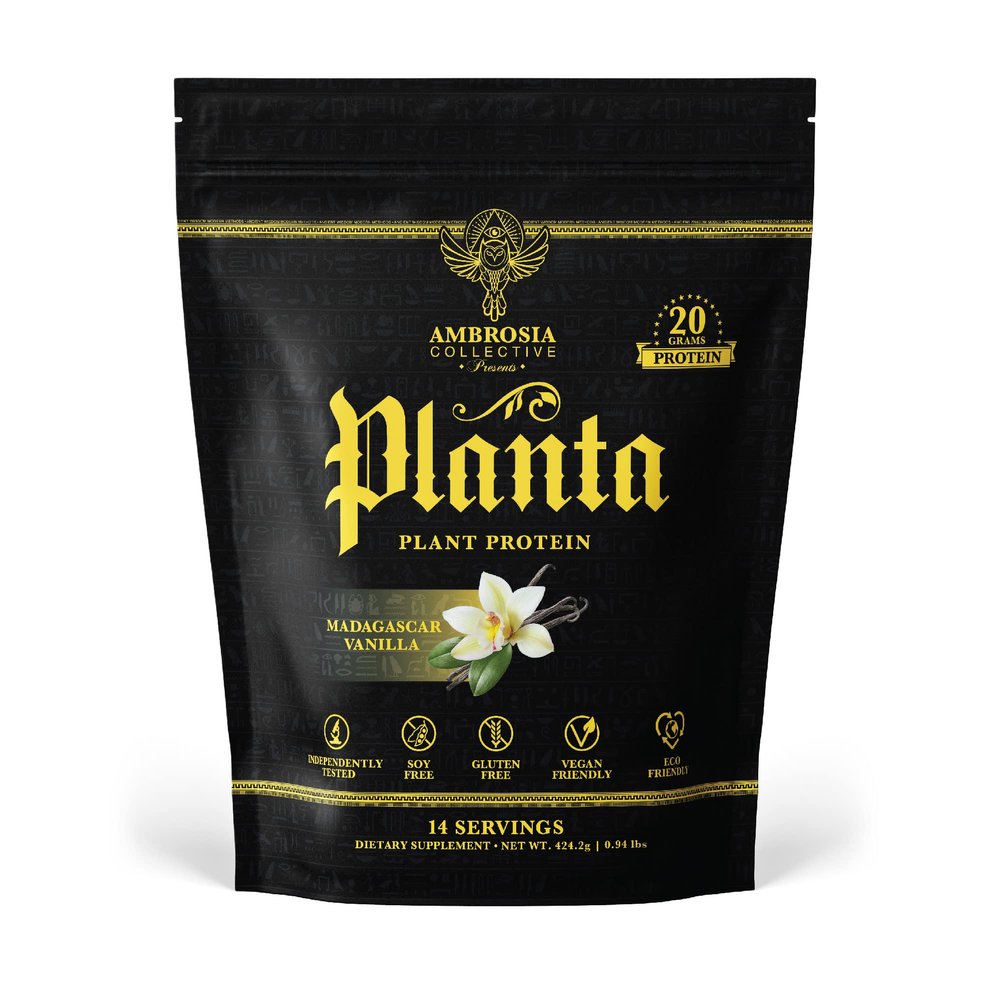 Ambrosia Planta - Premium Plant-Based Protein | Vegan & Keto Friendly | Gourmet Flavors with No Bloating or Stomach Upset | Gluten & Soy Free | No Added Sugar | 14 Servings | (Vanilla)