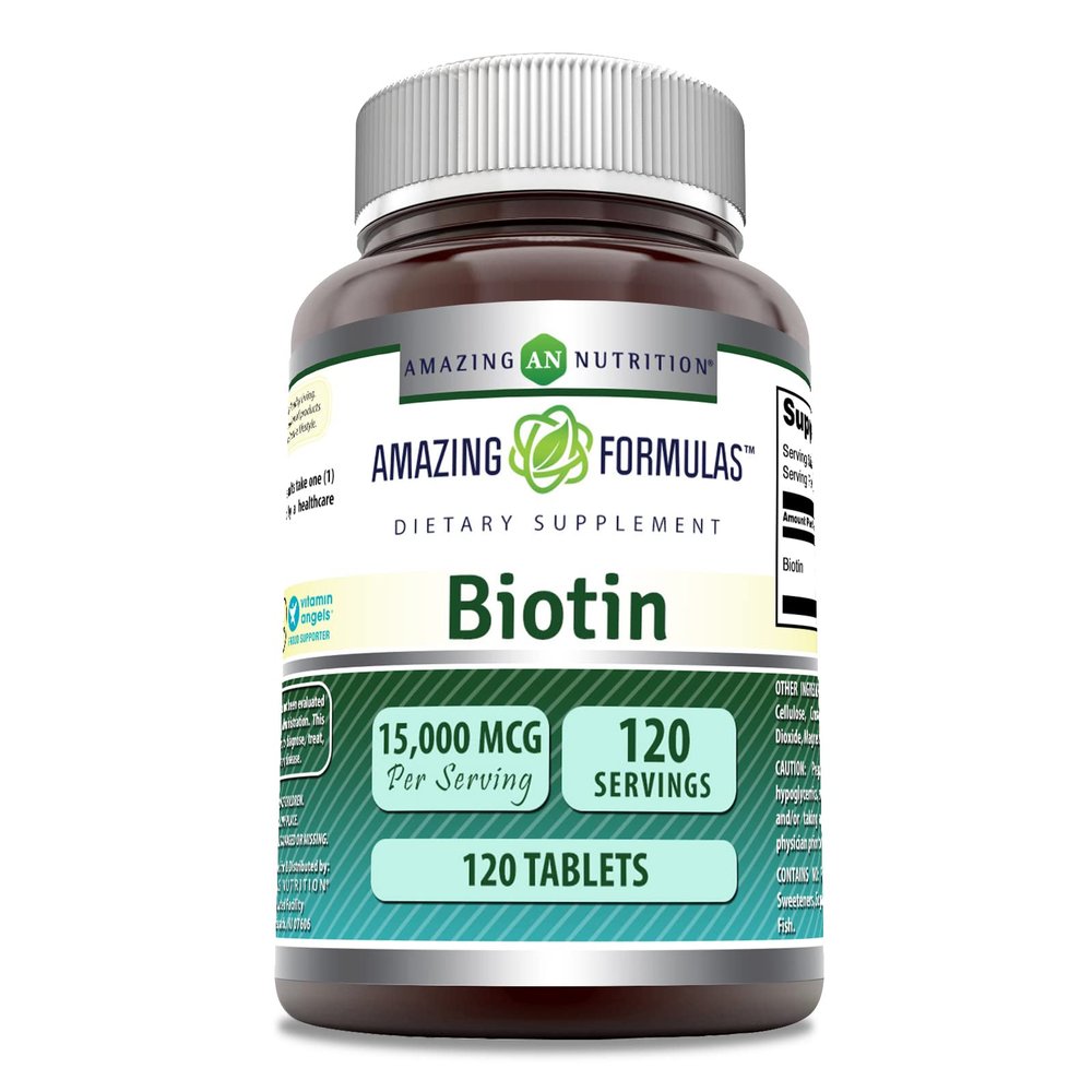 Amazing Formulas Biotin Supplement | 15000 Mcg Per Serving | 120 Tablets | Non-GMO | Gluten Free | Made in USA