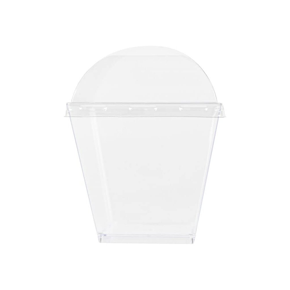 EcoQuality 7 oz Square Clear Plastic Dessert Cups with Dome Lids - Disposable Parfait Cups with Lids - Square Treat Candy Boxes, Dessert Tumbler Cup, Appetizers, Puddings, Tiramisu, Yogurt, Mousse (30)