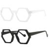 2pcs Hexagon Reading Glasses for Women to Look Stylish with Clear Vision - All Face Shape Sturdy Readers For Women (black+white, 1, multiplier_x) view 1
