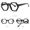 2pcs Hexagon Reading Glasses for Women to Look Stylish with Clear Vision - All Face Shape Sturdy Readers For Women (black+white, 1, multiplier_x) view 3