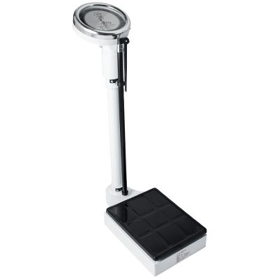 Height and Weight Scale/Bathroom Scale Mechanical/Mechanical Column Scale,with Adjustable Height Rod,Easy to Read ,DisplayOversized Dial,Telescopic Pole 190cm,Weighing Range 120kg ( Color : White )