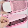 GWCASE Portable 2 in 1 Contact Lens Case and Glasses Case, Traveling Cases Bag Box Holder with Soak Storage Kit Included Built-in Mirror, Tweezer, Contact Lens Solution Bottle and Hand Strap-Pink view 3