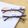 Anti Blue Light Reading Glasses for Women and Men, Sapphire High Hardness Intelligent Dual Focus Reading Glasses (Color : Brown+blue, Size : 2.5) view 2