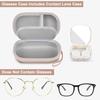 Portable 2 in 1 Contact Lens Case and Glasses Case, Traveling Contact Cases Bag Box Holder with Soak Storage Kit Included Built-in Mirror, Tweezer, Contact Lens Solution Bottle and Hand Strap-Gold view 2