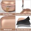 Portable 2 in 1 Contact Lens Case and Glasses Case, Traveling Contact Cases Bag Box Holder with Soak Storage Kit Included Built-in Mirror, Tweezer, Contact Lens Solution Bottle and Hand Strap-Gold view 4