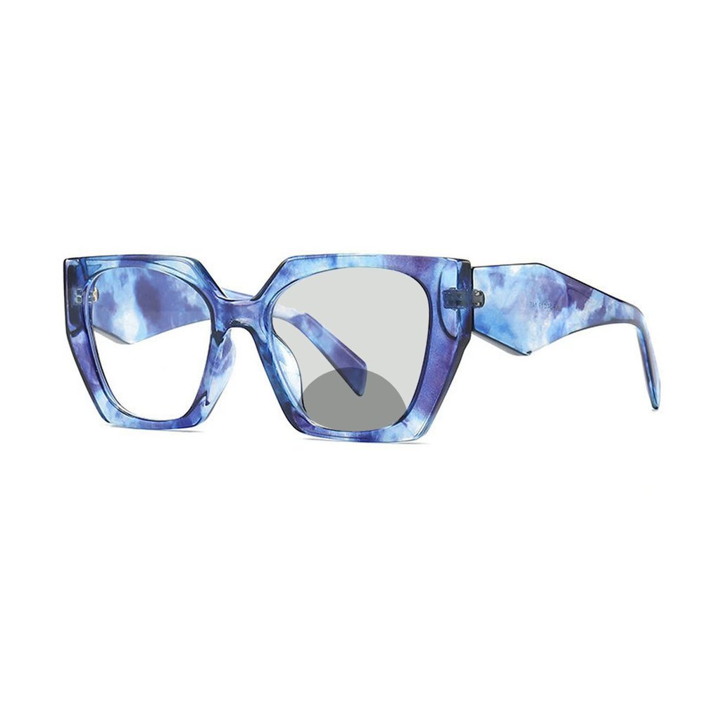 COTIA Square Photochromic Bifocal Reading Glasses for Women Men Oversized Retro Far and Near Glasses (blue, 1, multiplier_x)