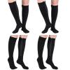 Tarpop 4 Pair Zipper Compression Socks Closed Toe 20-30 Mmhg Calf Knee High Compression Stocking for Men Women Swelling Edema(Large / X-Large,Black) view 1