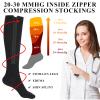 Tarpop 4 Pair Zipper Compression Socks Closed Toe 20-30 Mmhg Calf Knee High Compression Stocking for Men Women Swelling Edema(Large / X-Large,Black) view 4