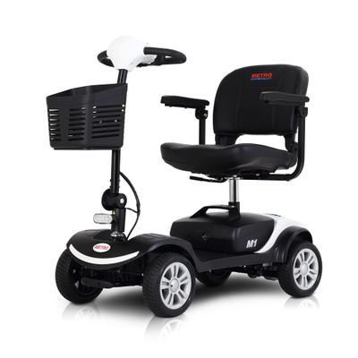 Folding Mobility Scooter for Seniors 4 Wheel Scooter for Adults Electric Medical Scooter Compact for Foldable in Boot Trunk for Traveling with Seniors (White)