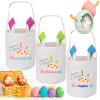 3 Pcs Personalized Easter Basket Empty, Touber Easter Baskets for Kids Easter Bunny Baskets Easter Basket with Name Custom Easter Basket Easter Gifts Baskets Easter Egg Hunt Basket view 1
