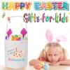 3 Pcs Personalized Easter Basket Empty, Touber Easter Baskets for Kids Easter Bunny Baskets Easter Basket with Name Custom Easter Basket Easter Gifts Baskets Easter Egg Hunt Basket view 4