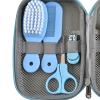 8 in 1 infants Grooming Kit with Hair Brush Nail Clipper Nose Cleaner Finger Toothbrush Scissor for infants Care Keep healthe and cleanse Newborn Care for infants Care Keep healthe and Clean(Blue) view 3