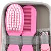 8 in 1 Infants Grooming Kit with Hair Brush Nail Clipper Nose Cleaner Finger Toothbrush Scissor for Infants Care Keep healthe and Cleanse Newborn Care for Infants Care Keep healthe and Clean(Pink) view 3