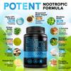 12-in-1 Nootropic Brain Supplement Anhydrous: Ginkgo Biloba for Brain Support, Memory and Focus - B12, Alpha GPC, L Theanine and Choline Supplements with Bioperine non Caffeinated 1321mg (120ct) view 2