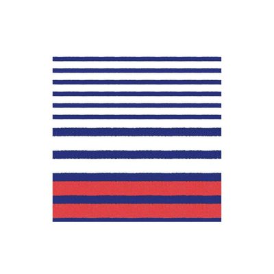 Caspari Breton Stripe Boxed Cocktail Napkins in Blue - 40 Per Box