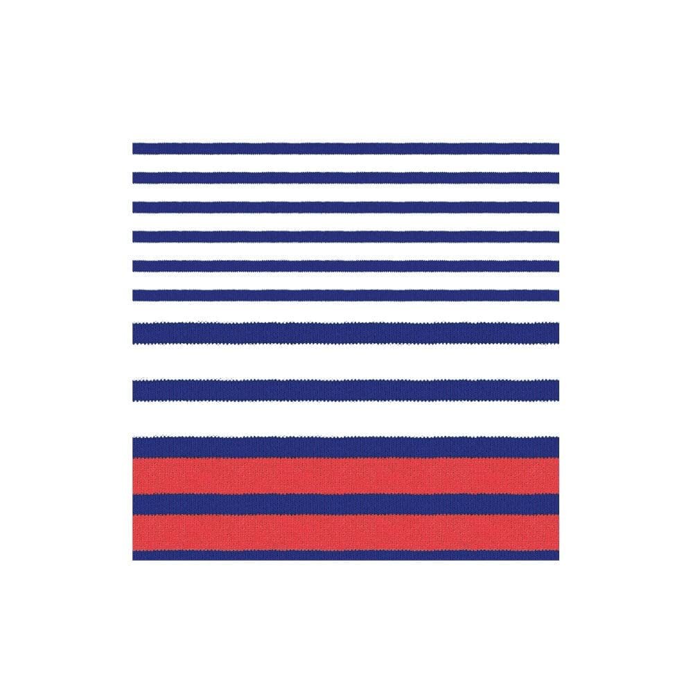 Caspari Breton Stripe Boxed Cocktail Napkins in Blue - 40 Per Box
