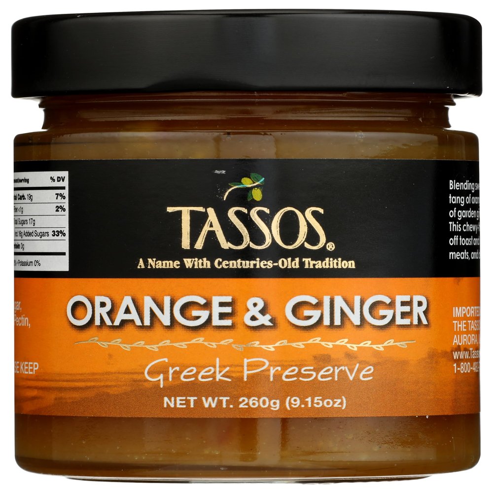 Tassos Orange and Ginger Greek Marmalade (9.15 oz)