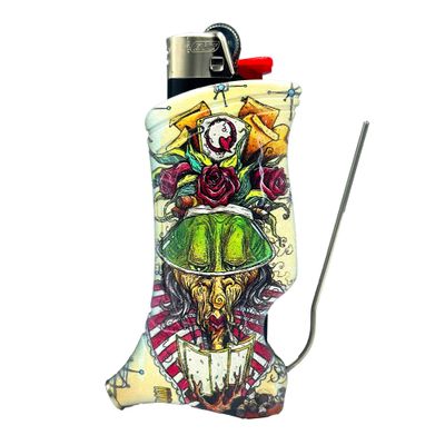 Toker Poker - Bic Lighter Case Multi Tool, Alice Collection - Red Queen, All Inclusive Tool for Camping and Other