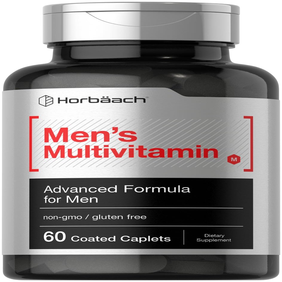 Horbach Mens Multivitamin | 60 Caplets | Advanced Formula | with Vitamin C, D, Magnesium, Minerals & More | Non-GMO & Gluten Free Supplement