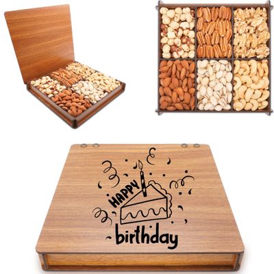 Happy Birthday Gourmet Nuts Gift Baskets | Husband Wife Boyfriends and Girlfriends  Best Friends  Healthy Fresh Gift Food Box Include Fruits and Nuts