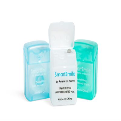 72 Pack Bulk Waxed Dental Floss Mint Flavor, 12 Yards - Assorted Colors - Perfect for Dental Office Patient Give-Aways - Smartsmile # 21-671