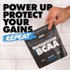 Gains in Bulk BCAA Powder, Pre Workout Plant Based Branch Chain Amino Acids, Gluten Free, Vegan Supplement with Keratin for Endurance & Strength During & Post Workout, Unflavored, 90 Servings view 4