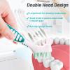 Mckkor Denture Brush 4 Pack,Double Sided Denture Toothbrushes, Multi-Layered Bristles & Ergonomic Rubber Anti-Slip Handle Denture Brush Toothbrush, for Denture Cleaning Care view 2