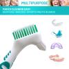 Mckkor Denture Brush 4 Pack,Double Sided Denture Toothbrushes, Multi-Layered Bristles & Ergonomic Rubber Anti-Slip Handle Denture Brush Toothbrush, for Denture Cleaning Care view 3
