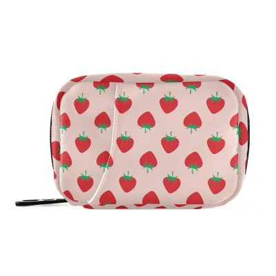 Sletend Strawberry Fruit Pill Box 7 Day Pill Case Travel Pill Organizer Bag with Zipper Portable Weekly Vitamin Medicine Supplement Holder Pouch Bag
