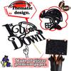 1st Year Down Cake Topper, One Year Old, Happy 1st Birthday, American Football Themed Birthday Party Decoration for Boys Girls, Black Glitter view 3