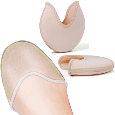 1 Pair Ballet Dance Shoe Toe Pads Toe Protector Soft Toe Cap for Women Girl Heel Ballet Point Shoes,Women Anti-Slip Toe Half Socks, Relief Forefoot Pain for Point Shoes Ballet Slipper (Short)