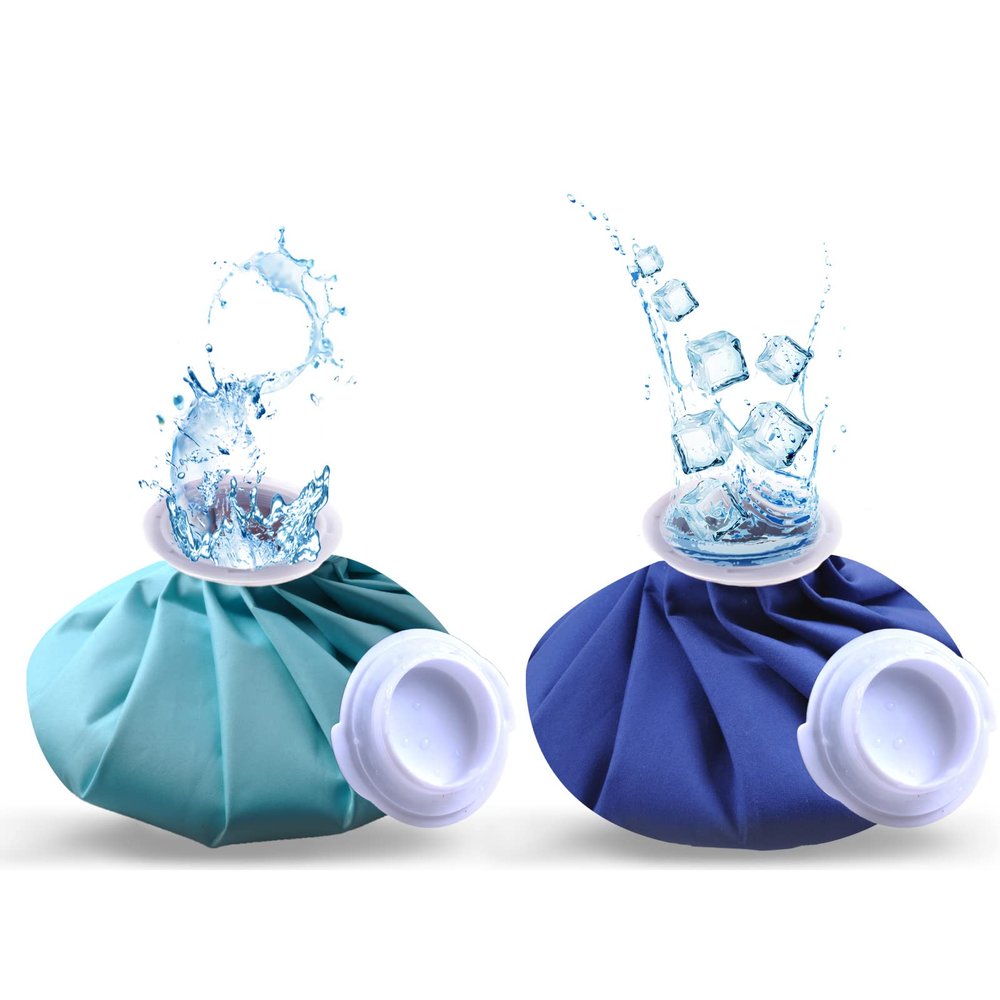 Ice Bag, Ice Packs for Injuries Reusable 9", Hot Water Bag for Pain Relief, Hot & Cold Therapy, Headaches, Blue Ice Pack Dark Blue Ice Bags 2 Pack