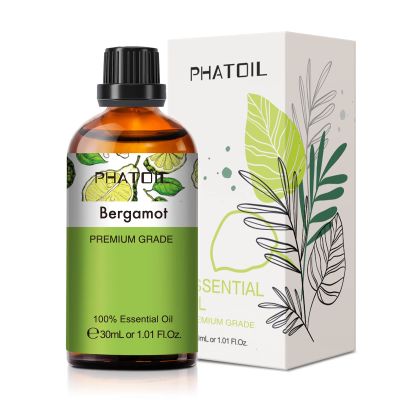 Bergamot Essential Oil 1.01fl.oz/30ml, PHATOIL Bergamot Oils Long Lasting Scents for Aromatherapy, Diffuser, DIY Soap and Candle Making