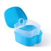 JMU Denture Bath Case with Strainer Basket Soaking Cup & Mouthguard Storage Container (Light Blue) view 1
