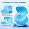 JMU Denture Bath Case with Strainer Basket Soaking Cup & Mouthguard Storage Container (Light Blue) view 3
