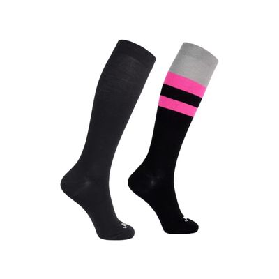 ja vie 80% Merino Wool Extra Comfort Graduated Compression Stripe Socks for Women & Men (15-20mmHg)