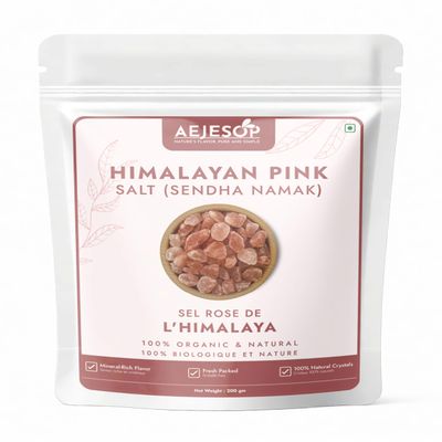AEJESOP Himalayan Pink Salt, Rock Salt, Sendha Namak - 7oz (200gm)