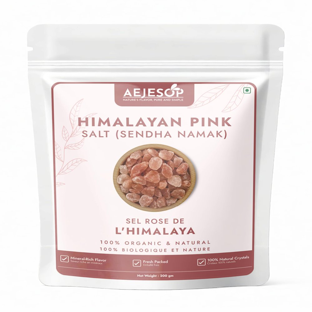 AEJESOP Himalayan Pink Salt, Rock Salt, Sendha Namak - 7oz (200gm)