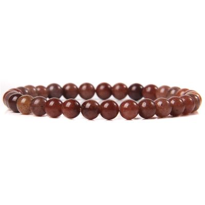 6MM Beads Stretch Bracelets for Women Men Agates Stone Bracelet Elastic Rope Bangles Jewelry,Aventurine,23cm