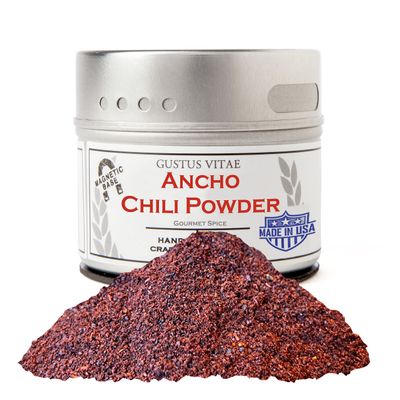 Ancho Chili Powder | Gourmet Spice | All Natural Chili Powder | Non GMO, All Natural | Hand Made, Small Batch | Artisanal Seasoning | GLP-1 Friendly | Single Ingredient Spice | Sustainably Sourced | Made in USA | No Artificial Ingredients | Magnetic 