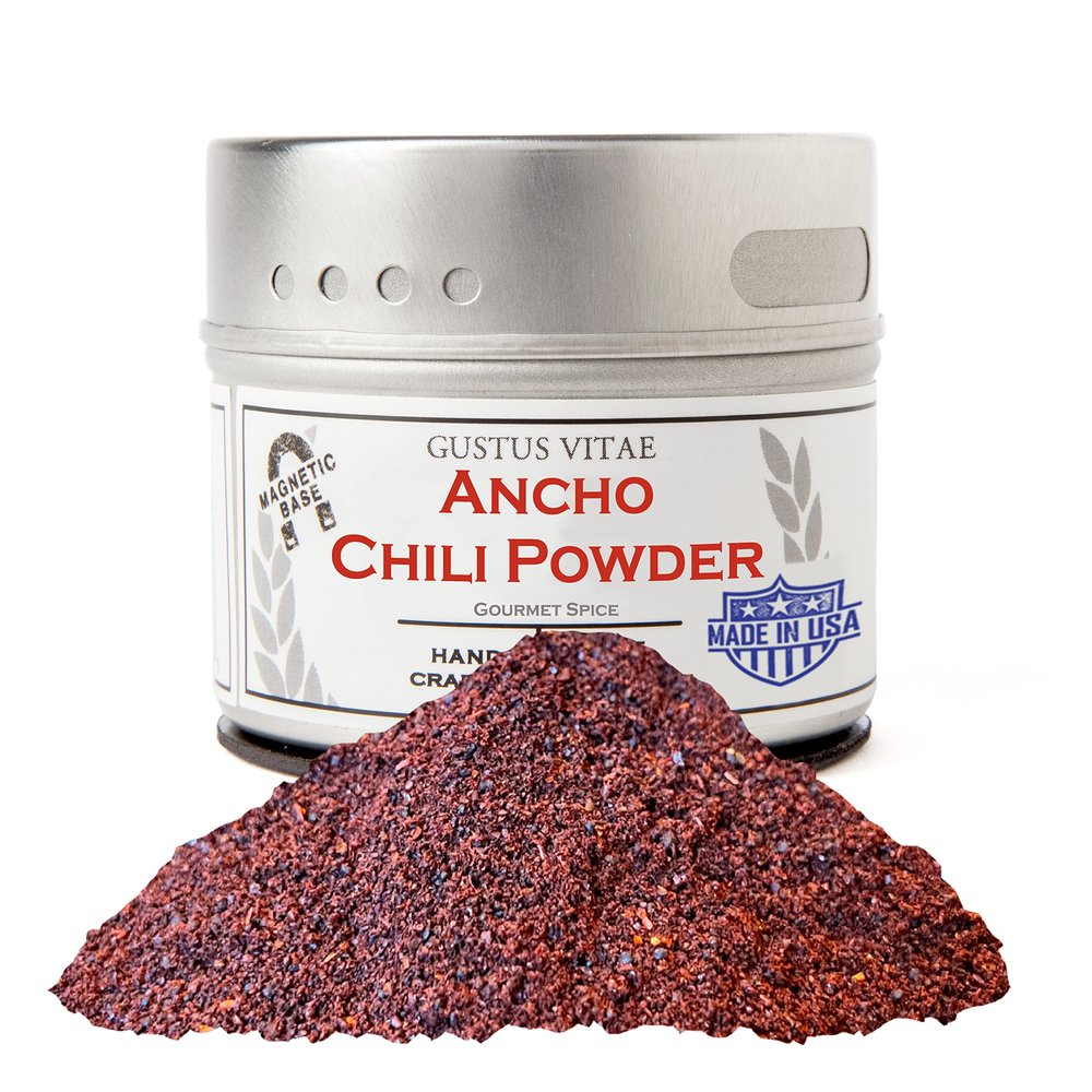 Ancho Chili Powder | Gourmet Spice | All Natural Chili Powder | Non GMO, All Natural | Hand Made, Small Batch | Artisanal Seasoning | GLP-1 Friendly | Single Ingredient Spice | Sustainably Sourced | Made in USA | No Artificial Ingredients | Magnetic 