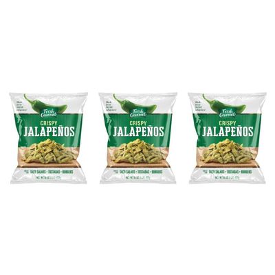 Fresh Gourmet Crispy Lightly Salted Jalapenos Crunchy Snack and Salad Topper, 16 Ounce (Pack of 3)