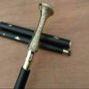 40" Stick Walking Designer Black Wood Cane Vintage Victorian Brass Handle Wooden view 1