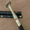 40" Stick Walking Designer Black Wood Cane Vintage Victorian Brass Handle Wooden view 2